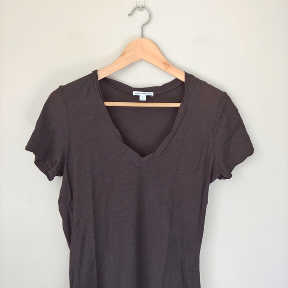 James Perse Casual Cotton Slub V Neck T-Shirt Short Sleeve Size Large - Picture 7 of 16